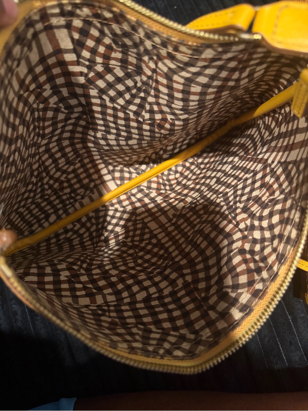 MCM Cognac Visetos Tote with Yellow Trim and Pouch - Picture 8 of 8